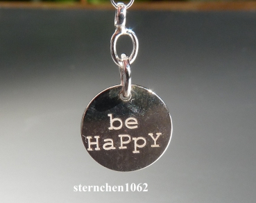 Preview: Fußkette * mit * be Happy * Anhänger * 925 Silber * 25 cm