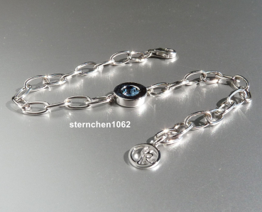 Preview: Bracelet * 925 Silver * rhodium-plated * Crystal stone blue