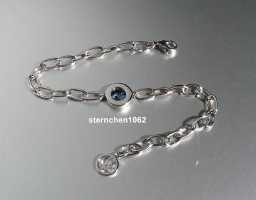 Preview: Bracelet * 925 Silver * rhodium-plated * Crystal stone blue