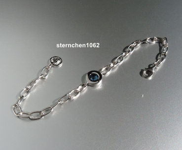 Preview: Bracelet * 925 Silver * rhodium-plated * Crystal stone blue