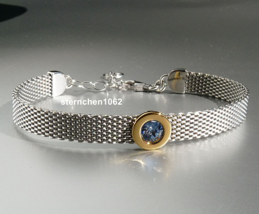 Armband * Edelstahl * 925 Silber * Gold ionisiert * Kristall Stein