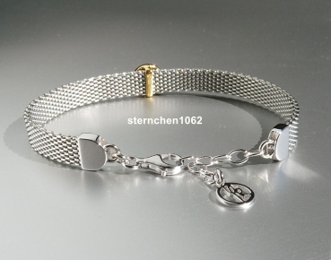 Preview: Armband * Edelstahl * 925 Silber * Gold ionisiert * Kristall Stein