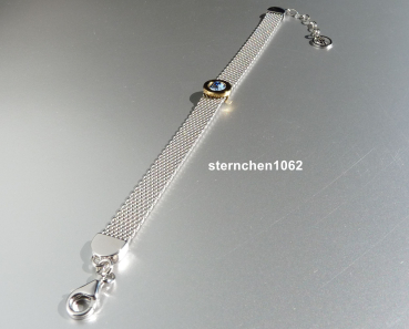 Preview: Armband * Edelstahl * 925 Silber * Gold ionisiert * Kristall Stein