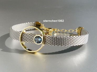 Preview: Bracelet * Stainless steel * 925 Silver * Gold ionized * Crystal stone blue
