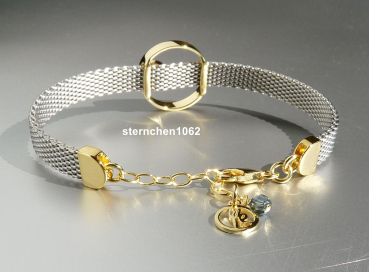 Preview: Bracelet * Stainless steel * 925 Silver * Gold ionized * Crystal stone blue