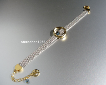 Preview: Bracelet * Stainless steel * 925 Silver * Gold ionized * Crystal stone blue