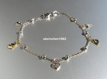 Armband * 925 Silber * vergoldet * Herz * Kreuz * Anker * Engel