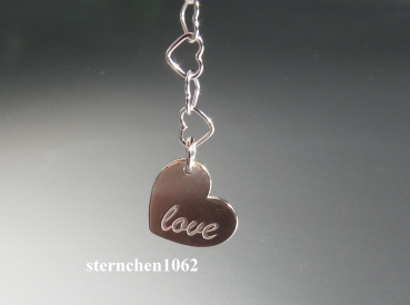 Preview: Fußkette * 925 Silber * Love Herz Anhänger * 25 cm