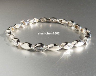 Armband * 925 Silber * rhodiniert * teilweise mattiert * Zirkonia