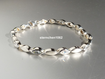 Preview: Bracelet * 925 silver * rhodium-plated * Matte finish * zirconia