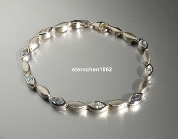 Preview: Bracelet * 925 silver * rhodium-plated * Matte finish * zirconia
