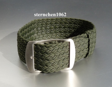 Eulit * Perlon * Durchzugsband Uhrenarmband * Atlantic * Army-grün * 20 mm