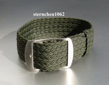 Eulit * Perlon * Durchzugsband Uhrenarmband * Atlantic * Army-grün * 22 mm
