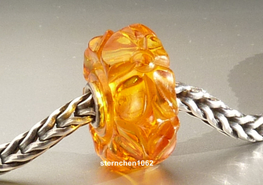 Preview: Original Trollbeads * Gravierter Bernstein / Amber * OOAK * XXL * 902