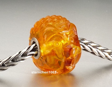 Preview: Original Trollbeads * Gravierter Bernstein / Amber * OOAK * XXL * 905