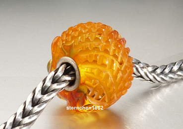 Preview: Original Trollbeads * Gravierter Bernstein / Amber * OOAK * XXL * 905