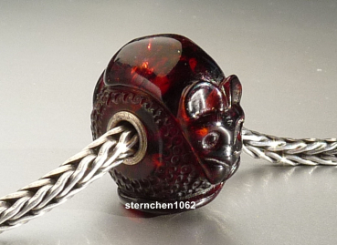 Preview: Original Trollbeads * Gravierter Bernstein / Amber * OOAK * XXXL * 906