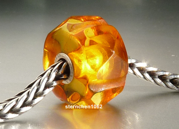 Original Trollbeads * Gravierter Bernstein / Amber * OOAK * XXL * 907