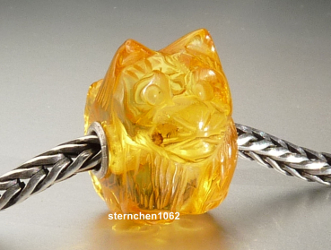 Preview: Original Trollbeads * Gravierter Bernstein / Amber * OOAK * XXXL * 908