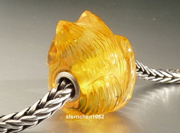 Preview: Original Trollbeads * Gravierter Bernstein / Amber * OOAK * XXXL * 908