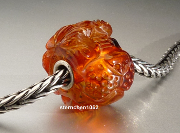 Original Trollbeads * Gravierter Bernstein / Amber * OOAK * XXXL * 909