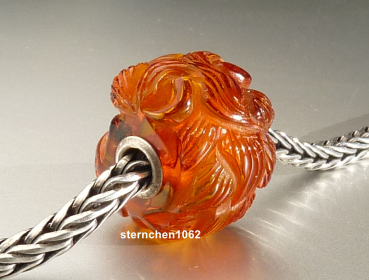 Preview: Original Trollbeads * Gravierter Bernstein / Amber * OOAK * XXXL * 909