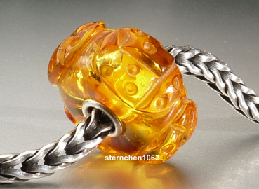 Original Trollbeads * Gravierter Bernstein / Amber * OOAK * XXXL * 911