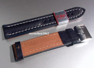 Preview: Eulux * Leather watch strap * Buffalo * blue * Handmade * 18 mm