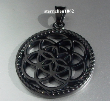 Dreamcatcher Pendant * Steel black ion plating * Flower * 3,5 cm