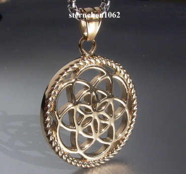 Dreamcatcher Pendant * Steel gold ion plating * Flower * 3,5 cm