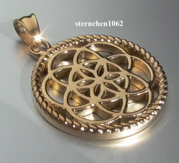 Dreamcatcher Pendant * Steel gold ion plating * Flower * 3,5 cm