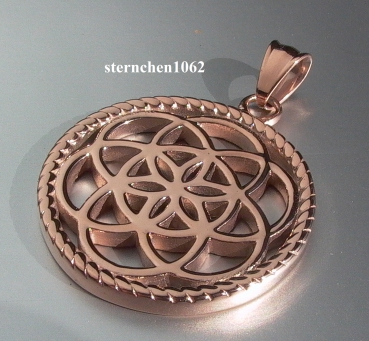 Dreamcatcher Pendant * Steel rose ion plating * Flower * 3,5 cm