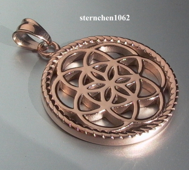 Preview: Traumfänger - Anhänger * Stahl rose Ionenplattiert * Blume * 3,5 cm