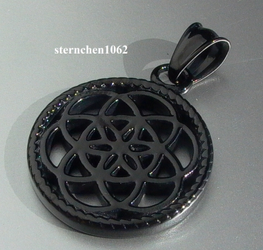 Dreamcatcher Pendant * Steel black ion plating * Flower * 2,5 cm