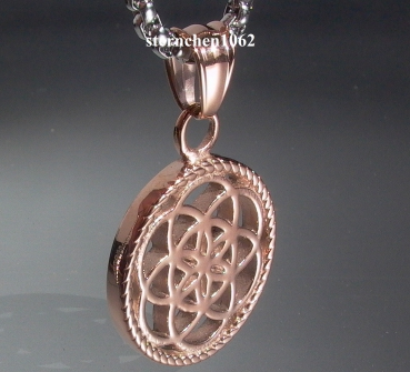 Preview: Traumfänger - Anhänger * Stahl rose Ionenplattiert * Blume * 2,5 cm