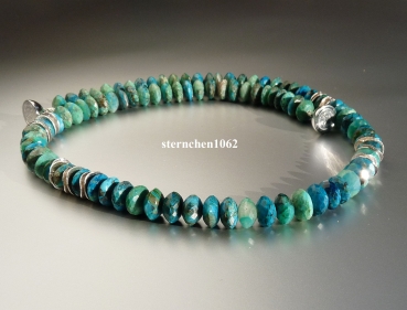 Preview: Einzelstück * Edelstein Kette * Chrysokoll * 925 Silber