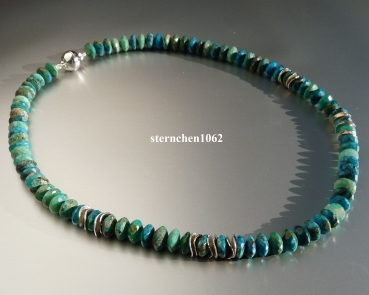 Preview: Einzelstück * Edelstein Kette * Chrysokoll * 925 Silber