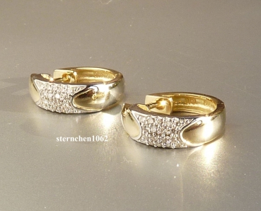 Preview: Ear Studs * Hoop earrings * 585 yellow and white Gold * Brilliant