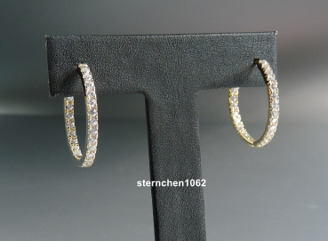 Preview: Creolen * 925 Silber * vergoldet * Zirkonia