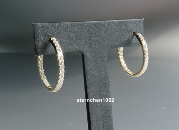 Preview: Creolen * 925 Silber * vergoldet * Zirkonia