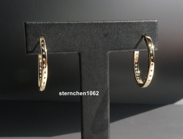 Preview: Creolen * 925 Silber * vergoldet * Zirkonia
