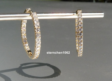 Creolen * 925 Silber * vergoldet * Zirkonia