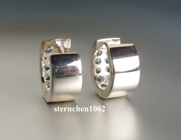 Preview: Creolen * 925 Silber * blauer Zirkonia