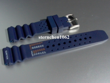 Eulit * Kunststoffarmband für Uhren * Diver * Taucherskala * blau * 20 mm