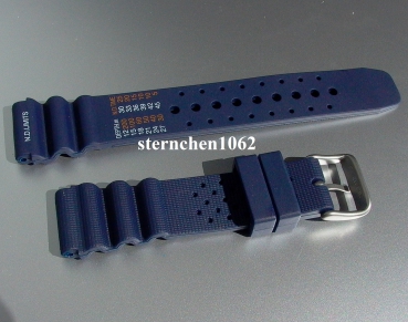 Eulit * Kunststoffarmband für Uhren * Diver * Taucherskala * blau * 20 mm