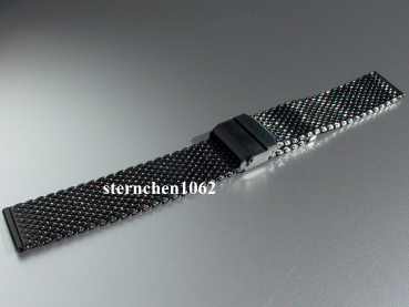 Preview: Eulit * Edelstahlband für Uhren * Uhrenarmband * Milanaise * schwarz * 22 mm
