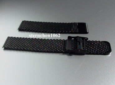 Eulit * Edelstahlband für Uhren * Uhrenarmband * Milanaise * schwarz * 20 mm