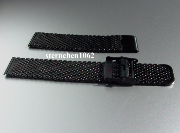 Eulit * Stainless Steel watch strap * Milanaise * black * 22 mm