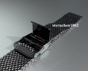 Eulit * Stainless Steel watch strap * Milanaise * black * 20 mm