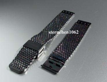 Preview: Eulit * Edelstahlband für Uhren * Uhrenarmband * Milanaise * schwarz * 22 mm